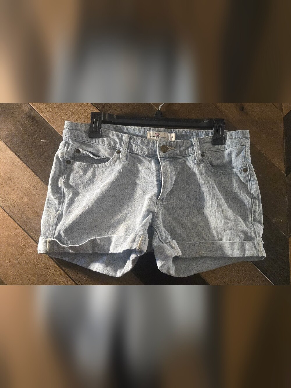 Vineyard Vines Light Blue Rolled Hem Denim Shorts
